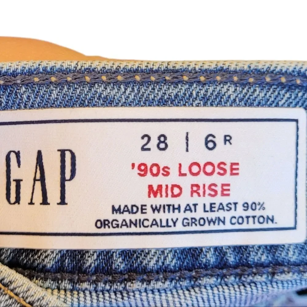 Gap Medium Wash 90s Loose Mid Rise Jeans Women's Size 28